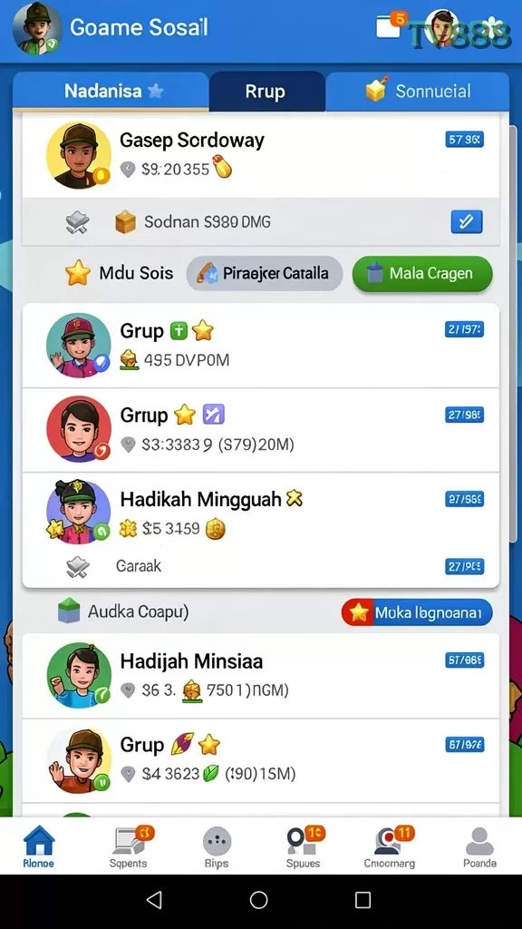 Cuplikan layar KOPI77 — menu navigasi